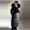 Warm Women's Puffy Quilted Hooded Long Cotton Coat Loose Solid Stand Collar Lace Up Zipper Overcoats Winter Lady Outwear