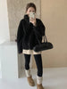 Faux Lambs Women Jacket Y2K Autumn Plush Thick Zipper Warm Coats Streetwear Long Sleeve All Match Hairy Outerwear