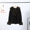 Elegant Faux Fur Thicken Jackets Women's Long Sleeves Pockets Patchwork Belts Hoodie Coat Winter Chic Warm Outerwear