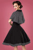 Women Outfits Polka Dot Vintage 1950s Swing Dress Long Sleeve Cape Top and A-Line Dress Two Piece Suit Vestido