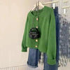 Spring Autumn Vintage Versatile Lazy Women Cardigan Sweater Coat Loose Korean Female Knitted Sweater Jacket Ladies Tops