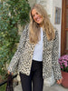 Retro Leopard Print Faux Fur Short Jacket Chic Lapel Collar Single Button Long Sleeve Coat Autumn Daily Lady Casual Streetwear