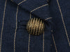 Retro College Women Striped Blazer Lapel Collar Double Breasted Decor Buttons Slim Fit Cropped Suit Jacket Casual Outerwear