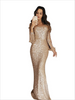 Women's European and American Long Dress Evening Dress Long Sleeve Tassel Dinner Dress