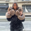 Cotton Lined Furry Fur Collar Belts Jacket Women Long Sleeve Thicken Warm Female Coat Winter Street Casual Outwear