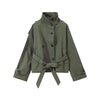 Chic Plaid Loose Women's Autumn Coats Belts Double-Breasted Lace-Up Turn-Down Collar Full Sleeve Lady Jacket Female Outwear