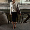Women's Knitwear Faux Fur Collar Patchwork Knitted Cardigan Autumn Female Long Sleeve Single Breasted Solid Coats Chic Partywear
