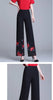 Double Layer Printed Chiffon Wide Leg Pants For Women SummerNew High Waisted Loose Dance Swing Pants Drooping Skirt Female Pants