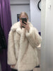 Thick Cotton Winter Fur Coat Women Suit Collar White Medium Long Fox Fur Overcoat Fury Plush Jacket