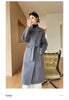 Dual Purpose Collar Wool Coat Horn Button Women 100% Wool Overcoat Double-Layers Autumn Winter Long Jacket Thick Trench Coat #23