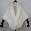Women 100% Real Rabbit Fur Shawl Scarf With Fox Fur Collar Winter Warm Knitted Rabbit Fur Poncho Girls Party Accessories