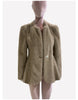 Autumn Winter Elegant Chic Short Fitted Faux Fur Blazer Women Single Button Puff Sleeve Fluffy Jacket