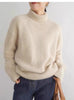 Autumn and Winter Thick Cashmere Sweater Women High Neck Pullover Sweater Warm Loose Knitted Base Sweater Jacket Tops