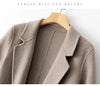 Women's Coat Pure Wool Plaids and Tweedst Camel Women's Coat Elegant Trench Coat