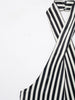 Fall Striped Patchwork Women Blue Suit Neck-mounted Vest+ Modern Straight Pants Night Party Streetwear Set
