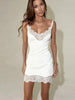 Lace Patchwork Camisoles Solid Sexy Club Women Dresses Skinny Hip Wrap Female Outfits Fitness Regular Casual