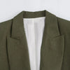 Women Solid Blazer Notched Collar Long Roll up Sleeves Female Chic Office Lady Business Outfits