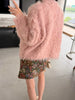Women Autumn Furry Sweater Coat Single Button Design Knitted Warm Coat Thick Cardigans Clothes Tops For Women Sweater