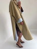 Street Women's Long Trench Coats Loose Stand Collar Single Breasted Full Sleeve Slit Windbreaker Autumn Lady Commute Jacket