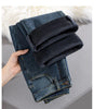 Jeans For Woman Y2k Pants Gray Stone Flared Stretch Winter Retro High Waist Horse Hoof Trousers Wide Leg Bell Bottom