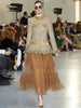Seasixiang  Designer Autumn Suit Women Tassel Plaid Tweed Stand Collar Jacket + Elastic Waist Mesh Skirt Two Piece Set