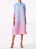 Pleated Dress Gradient Color Women Turtleneck Long Sleeves Pink Orange Dresses Female Clothing 2YA773b