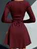 Women's Sexy Club Long Sleeve Mini Bodycon Dress Suitable For Nightclub, Family Party, Vacation, Leisure