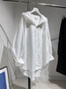 Women Tops Oversized Blouses Women's Clothing Blusas Mujer De Moda Long Sleeve Hooded Shirt Casual White Basic Coat