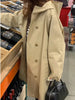 Spring Autumn Women Loose Fit Lined Outerwear Female Hooded Windbreaker Jacket Ladies Long Sleeves Trench Coat