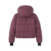 Winter Women's Elegant Hooded Zipper Burgundy Skiing Padded Sport Coats Lady Chic Thicken Warm Windproof Jackets Parkas