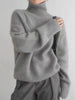 Autumn and Winter Thick Cashmere Sweater Women High Neck Pullover Sweater Warm Loose Knitted Base Sweater Jacket Tops