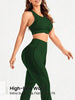 2-Piece Suit, Women's Yoga Suit, Beautiful Back High Waist Trousers Combination, Seamless Elastic Ideal Gym Clothing