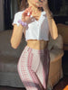 Sexy Women Paisley Pant Midi Waist Skinny Long Pants Streetwear Classic Trousers Female Clothing Y2K Streetwear