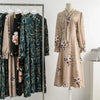 Autumn Spring Chiffon Dress Plus Size Women Casual Dresses Vestidos Female Vintage Printed Floral Full Sleeve A-line Long Dress
