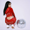 Women's Hooded Sweatshirt Suit Zipper Cardigan Diamond Street Velvet Casual Female Pants 2-piece Set
