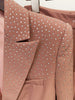 High Street S/S Career Designer Suit Set Women's Elegant Single Button Diamonds Beaded Blazer Pants Suit