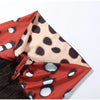 Women Chic Vacation Outfits Leopard Print Sheer Chiffon Shirt Casual Turn-down Collar Mini Dress & Detachable Scarf