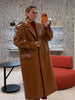 Brown Crocodile Embossed Faux Leather Trench Coat Lapel Single Breasted Straight Front Pockets Autumn Winter Fit Jacket