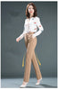 Spring and Autumn Khaki High Waist Straight Baggy Pants Women, Navy Middle-aged Mom Stretch Casual Trousers,Plus Size M-8XL