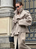 Vintage Oversized Suede Leather Jacket Women Shoulder Pad Full Sleeve One Button Coat autumn Lady Chic Bomber Streetwear