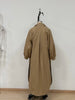 Women Loose Draped Trench Coat Stand Lantern Sleeve Side Slit Single Breasted Casual Outerwear Street Daily Ladies Chic Overcoat