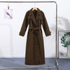 Casual Woolen Women Coat Doube-Breasted Turn-Down Collar Long Sleeve Female Coats Autumn Winter Chic Lady Outwear