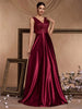 Elegant Sequins Evening Dress For Women Deep V-neck Satin Prom Party Green Dress Floor Length Blue Formal Gowns