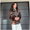 Leopard Print Women's Faux Fur Jacket Stand Neck Full Sleeve Slim Fitted Cropped Coats Female Autumn Winter Vintage Outwear