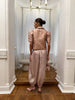 Loose Satin Lantern Pants High Waist Elastic Crepe Loose Bloomers Elegant Long High Waist Trousers Women