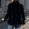 Women's Velvet Blazer Suit Jackets Business Casual Button Up Suit Jacket Autumn Winter Velvet Outerwear Work Office Coats