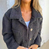 Women's Autumn/Winter Fleece Jacket Solid Color Stylish Turtleneck Fuzzy Plush Coat Warm Female Outwear