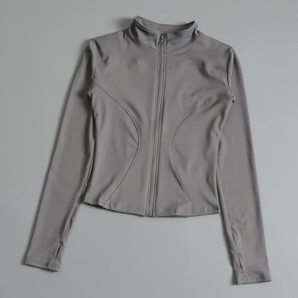 Gym Fitness Zip up Training Running Workout Yoga Cropped Track Sport Jackets for Women