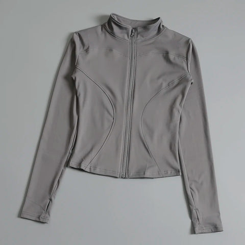 Gym Fitness Zip up Training Running Workout Yoga Cropped Track Sport Jackets for Women