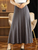 Women Autumn Winter Wool Skirt Long Pleated Skirt 100% Merino Wool Knitwear Grace Soft Dress Korean Style Skirt